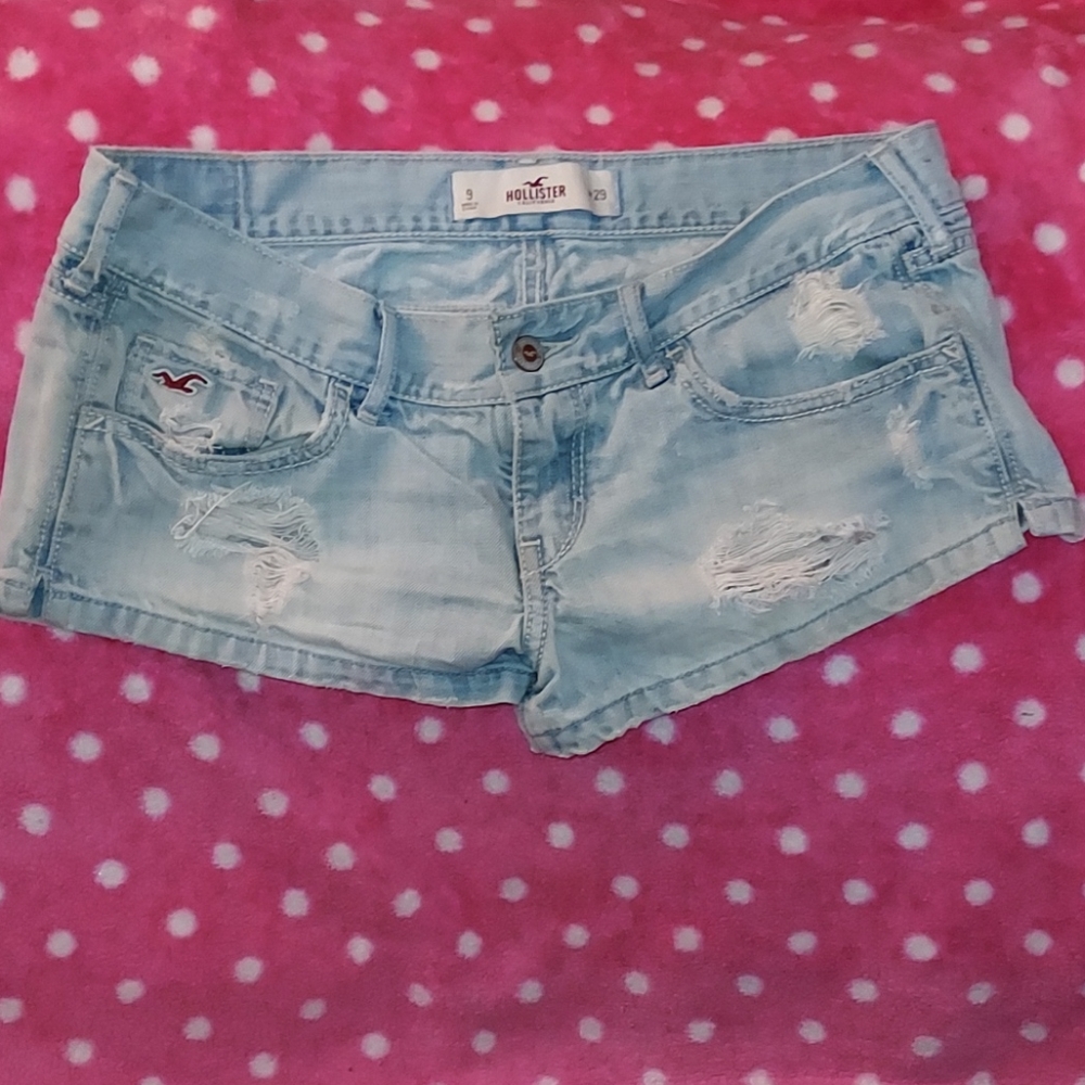Destroyed denim shorts